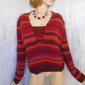 JONES NEW YORK 2 Piece Twin Set Cami/Cardigan Sz M